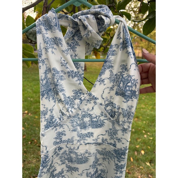 CUPSHE I'm Blushing Floral Midi Dress | Women's Halter Dress | SZ M - Picture 6 of 8